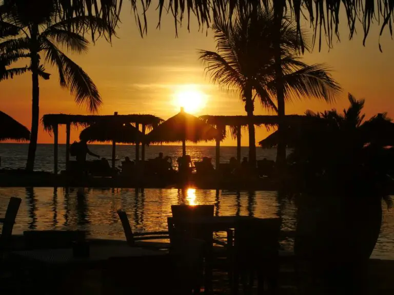 a sunset over a beach